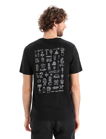 Pánské Tričko Icebreaker Merino Tech Lite II Krátké Sleeve Story Černé | CZ 1742HAPK